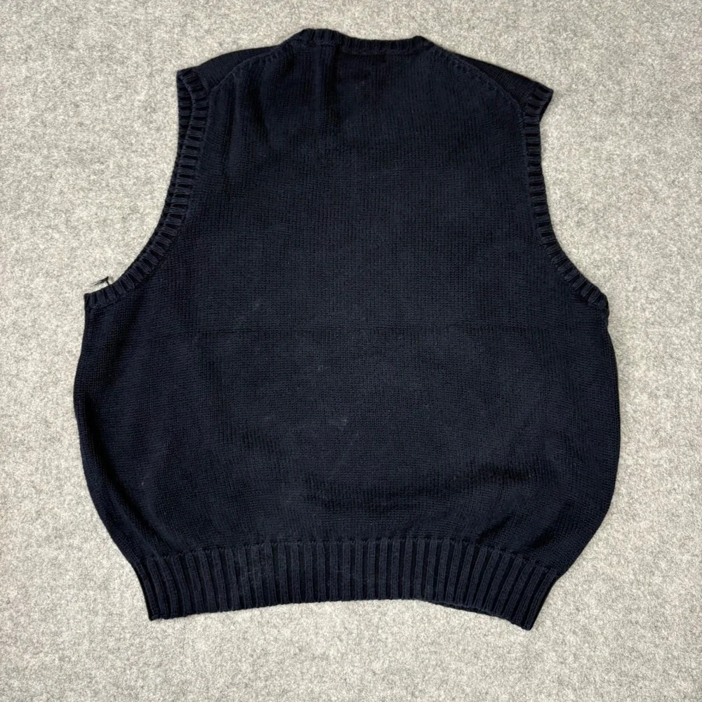 Polo Ralph Lauren Mens XL Navy Blue Cotton V-Neck Sweater Vest Red Pony Logo